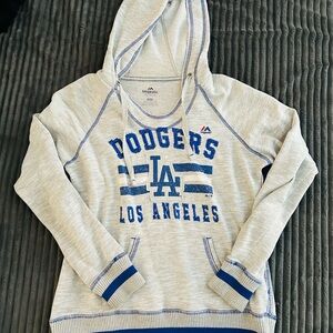 Los Angeles Dodgers Majestic Heather Gray Hoodie